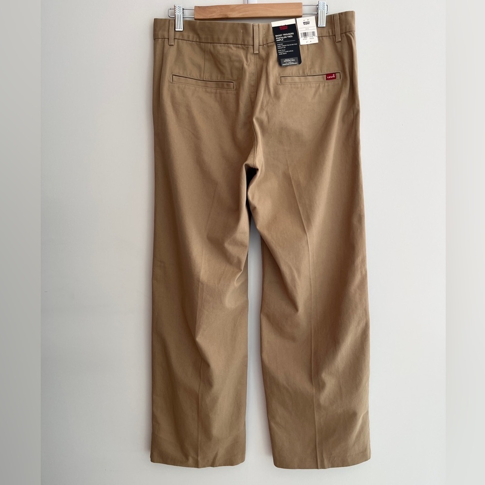 LEVI'S Baggy Trousers Mid Rise Straight Unbasic Khaki - Brown Chino Pants NWT